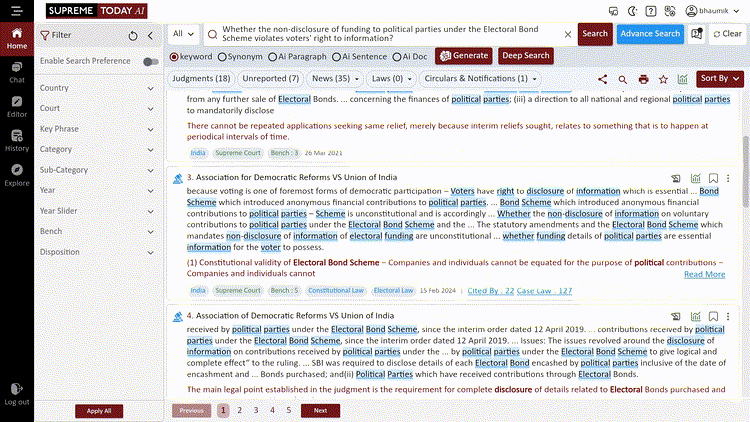 Keyword Package electoral funding example